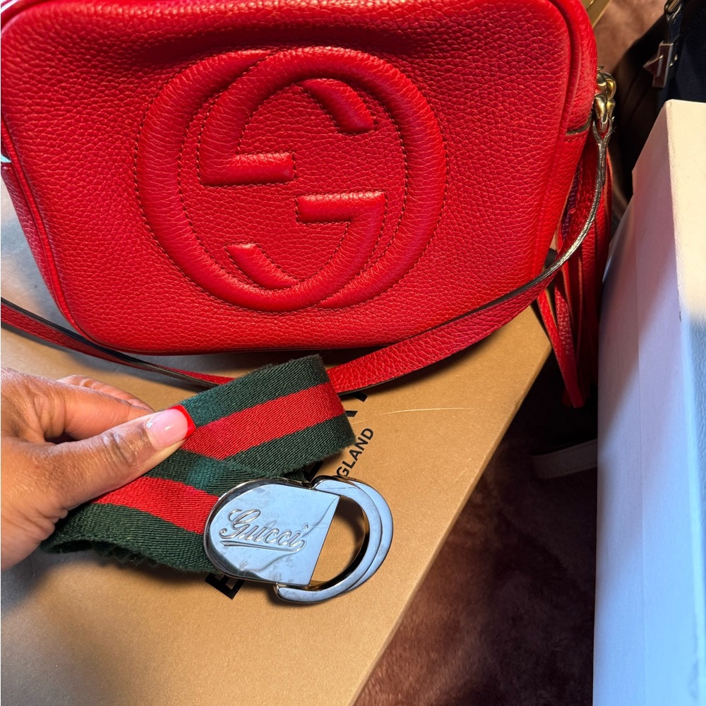 Gucci Red Leather Crossbody Bag